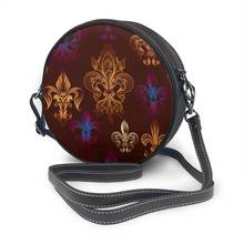 Heraldic Fleur De Lis Round Crossbody Cell Phone Shoulder Bag Messenger Bags Fashion Daily Use For Women Wallet 2024 - buy cheap