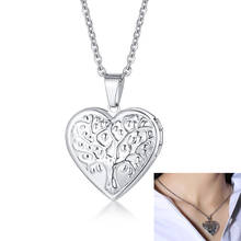 Colar pingente árvore da vida, feminino, de aço inoxidável, "te amor", gravado, formato de coração, colar pn003 2024 - compre barato