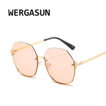Wergasun sem aro gradiente óculos de sol feminino designer marca de luxo grandes dimensões redondos óculos de sol senhoras gradiente tons eyewear 2024 - compre barato