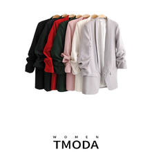 TMODA798 Za-chaqueta fina de manga tres cuartos para mujer, Blazer blanco y negro, 6 colores, primavera y verano, 2021 2024 - compra barato