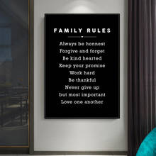 Family Rules Motivational Canvas Painting Black Inspirational Cuadros Poster Print Wall Art Picture for Living Room Home Decor 2024 - buy cheap