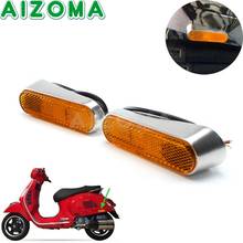 Chrome led motocicleta transformar a luz do sinal para piaggio vespa gts 300 sprint/primavera 150 âmbar pisca indicador lâmpada traseira