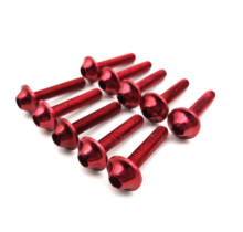 Tornillos de aluminio para motocicleta, tornillos de decoración de aluminio de M5 x 25mm, color rojo, anodizado, 25mm, cabeza de tapa de M5, 10 Uds. 2024 - compra barato