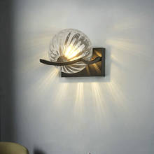 Lámparas de pared para mesita de noche, luces LED de cristal E27, estilo nórdico, de Metal negro, montaje en pared para sala de estar, Fondo de TV para el hogar 2024 - compra barato