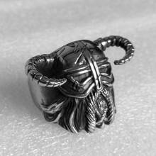 New Vikings Nordic Style Horns Helmet Warrior Ring Mens Vintage Heavy Stainless Steel Rings Unique Biker Male Jewelry 2024 - buy cheap