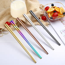 4 Pair Stainless Steel Chopsticks Kitchen Tableware Cutlery Chop Sticks Silver Gold Multicolor Wedding Party Festival Chopsticks 2024 - buy cheap