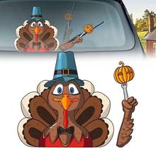 Stickers Rear Wiper Decal Sticker Windshield Wiper Decal Tags Thanksgiving Rear Wiper Cute Turkey Waving 2024 - buy cheap