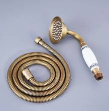 Antique Brass Ceramics Telephone Hand Held Shower Head & 1.5 m Hose Water Saving Handheld Sprayer Shower Set Nhh116 2024 - buy cheap