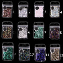 Floco de glitter para unha, decorações profissional de nail art 3d brilhantes e coloridos de 12 cores tslm2 2024 - compre barato