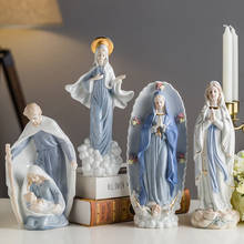 Estatueta de cerâmica religiosa de porcelana, religiosa de natal, artesanato, decoração para casa, resina, saint, cruz, jesus, 2024 - compre barato