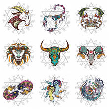 Pulaqi Twelve Constellations Patch Taurus Leo Cancer Iron On Transfers For Clothing Patches Thermo-stickers On Clothes Applique 2024 - buy cheap