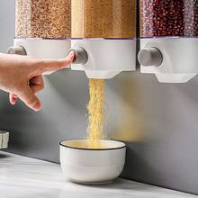 Dispensador de parede automático de grãos arroz, plástico, transparente, armazenamento de grãos 94pf 2024 - compre barato