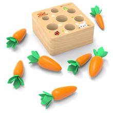 wooden fun plucking radish toy children's puzzle insert carrot game to explore the space size ability kids early education gift 2024 - buy cheap