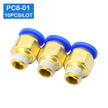 High quality 10pcs a lot  BSPT PC8-01, 8mm to 1/8' Pneumatic Connectors male straight one-touch fittings 2024 - buy cheap