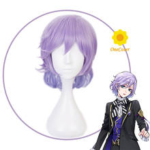 Twisted Wonderland Epel Felmier Cosplay Short Purple Curly Wig +Free Wig Cap Synthetic Hair Halloween Party Props Men Women 2024 - buy cheap