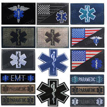 Paramedic USA Flag Emergency Rescue Medical Embroidered Patch Badge Appliques Hook Loop Emblem DIY Patches for Clothing Jackets 2024 - buy cheap