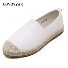 COVOYYAR 2021 Casual Shoes Flax Platform Women's Flats Slip On Comfort Ladies Moccasins Loafers Big Sizes 34-43 WFS409 2024 - buy cheap