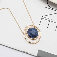Модное ожерелье с подвеской в виде кольца с камнями, ожерелье в виде свитера, геометрические украшения 2024 - купить недорого