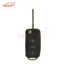 Kigoauto Flip Remote key shell 3 button with panic for Volkswagen Touareg 2004 2005 2006 2007 2008 2009 2010 2011 2024 - buy cheap