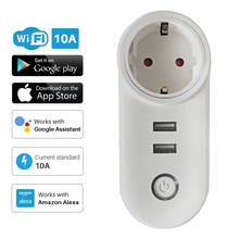 WiFi Smart Socket Plug With 2 USB Power Outlet EU/US/UK Standard APP Remote Control Works With Alexa Home Assistant 2024 - buy cheap
