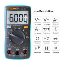 RICHMETERS 102 Multimeter 6000 counts Back light AC/DC Ammeter Voltmeter Ohm Frequency Diode Temperature 2024 - buy cheap