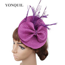 Imitation Straw Ladies Fascinators Hat Accessories Hair Women Elegant Wedding Church Tea Fashion Headwear With Hair Clips SYF565 2024 - buy cheap