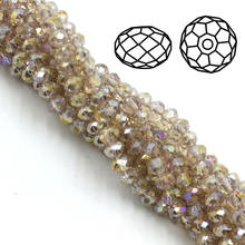 4/6/8mm Silver champagne AB Rondelle Glass Faceted Beads Crystal Round Loose Spacer Beaded Needlework For DIY Jewelry Making 2024 - buy cheap