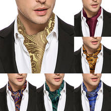 Corbata de seda de 126cm para hombre, conjunto de mancuernas formales, florales, Paisley, informales, para caballeros, boda, Barley, Wang 2024 - compra barato