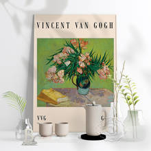 Vincent van gogh ainda vida vaso com oleandros e livros cartaz, van gogh oleanders impressão da arte, planta floral folha decoração da arte para casa 2024 - compre barato