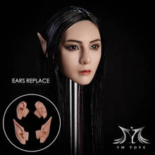 In Stock 1/6 Elf Girl Head Carved Black Hair Replaceable Ears Model For 12" pale doll body 2024 - buy cheap