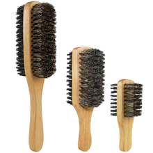 Cepillo de barba de doble cara para hombre, cepillo de cerdas para Barba, mango de madera, peine para suavizar el pelo, 1 unidad 2024 - compra barato