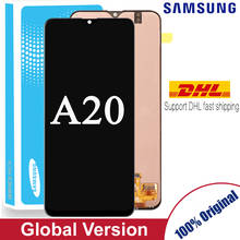 Pantalla LCD SUPER AMOLED para móvil, piezas de repuesto de digitalizador con pantalla táctil, para Samsung Galaxy A20, A205, A205F, A20, A205, SM-A205F, 10 unids/lote 2024 - compra barato
