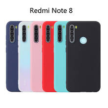 Capa colorida para xiaomi redmi note 8, silicone fosco, macia, para celulares 2024 - compre barato