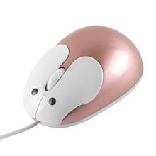 Mouse com fio ergonômico, design fofo de desenhos animados mini coelho usb 1200 dpi criativo ótico para crianças presente para computador notebook pc 2024 - compre barato