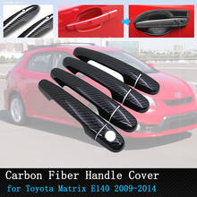 for Toyota Matrix E140 2009~2014 Black Carbon Fiber Door Handle Cover Trim Car Accessories 2010 2011 2012 2013 2024 - buy cheap