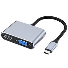 USB C to HDMI VGA Multiport Adapter 4K Type C USB-C HUB Video Projectors Converters Port Adaptor for  Pro 2024 - buy cheap