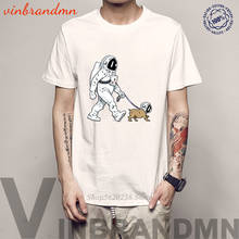 Camiseta de marca de Walk Dog para hombre, camisetas Harajuku, camisetas de Spaceman, camisetas con estampado de perro caminando y astronauta, ropa de astronauta CCCP 2024 - compra barato