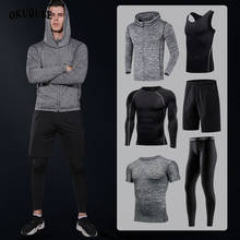 Men Sportswear Compression Sport Suits Breathable Gym Clothes Man Sports Joggers Training Gym Fitness Tracksuit Running Sets 3XL 2024 - buy cheap