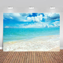 Vinyl Photo Backdrop Wave Blue Sky Cloud Summer Beach Photocall Decor Fabric New Shoot Photography Backdrop 2024 - buy cheap
