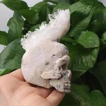 MOKAGY 7CM-9CM Natural Crystal Skulls Carvings Clear Quartz Cluster Sculpture 1pc 2024 - buy cheap