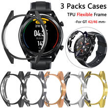 3 Packs Plating Flexible Case for Huawei Watch GT 42MM/46MM/2 Pro Cover Soft TPU Lightweight Shockproof  Bumper Protective Frame 2024 - buy cheap