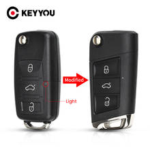 Ключ KEYYOU модифицированный 3 кнопки Filp дистанционный ключ корпус автомобильный ключ чехол для VW Golf 4 5 Passat B5 B6 Polo Touran для сиденья для Skoda Key 2024 - купить недорого