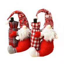 Christmas Wine Bottle Covers Cute Swedish Gnome Wine Bottle Cover Holders for Table Decoration 2024 - buy cheap