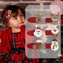 Natal crianças bebê grampo de cabelo beleza bonito elk bb clipe papai noel boneco de neve headdress barrettes hairgrip ferramenta estilo 2024 - compre barato