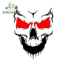 EARLFAMILY 13cm x 9.9cm for Evil Skull Skeleton Funny Car Stickers Anime Cartoon Vinyl JDM Bumper Trunk Truck Graphics Decal 2024 - buy cheap