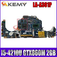 Akemy-placa base de ordenador portátil CN-076JXP, placa base de 2GB, I5-4210U, 100% probada, para Dell Alienware 13, LA-A301P, 076JXP, 76JXP, GTX860M 2024 - compra barato