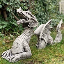 Resin Dragon Gothic Lawn Garden Decor Statue Ornaments Decoration Statue Falkenberg Castle Moat Lawn Dragon Place Decoration New 2024 - buy cheap