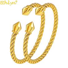 2pcs/lot Gold Color Dubai Wedding Bangle Bracelet for Women Lady Fashion Bracelet Arab African Ethnic Jewelry Gift MY34 2024 - buy cheap