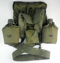 Bolsa de campo M1956 del Ejército de los EE. UU., cinturón M1956, estuche para cantimplora de agua, liga, soldado, recreaciones de guerra militar 2024 - compra barato