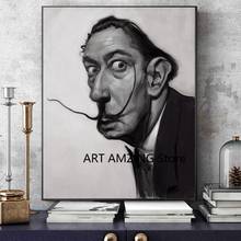 Póster de retrato de San Valentín Dalí en blanco y negro, impresiones en lienzo, pintura en pared, imagen de boceto, obra de arte divertida para decoración de la habitación 2024 - compra barato